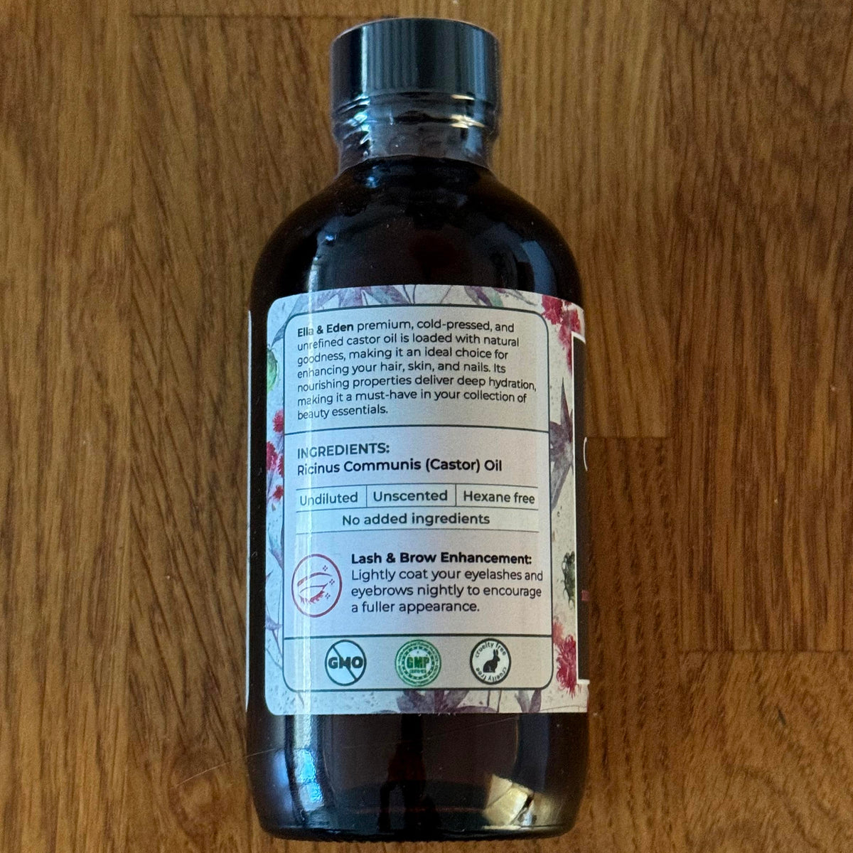 Ella & Eden bottle on vanity in bathroom lifestyle scene for routine inspiration