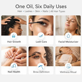 Ella & Eden oil poured into hand demonstrating moisturizing use