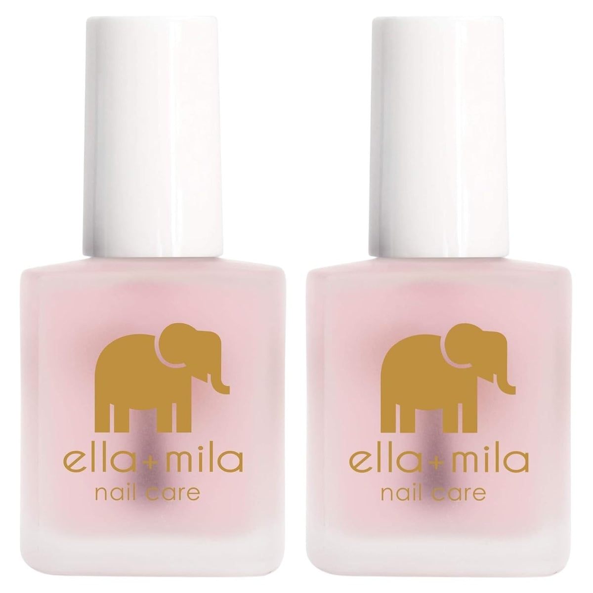 ella+mila front bottle packaging showing clear nail hardener and branding benefits