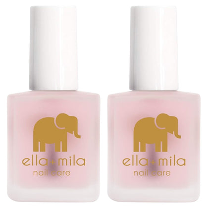 ella+mila front bottle packaging showing clear nail hardener and branding benefits