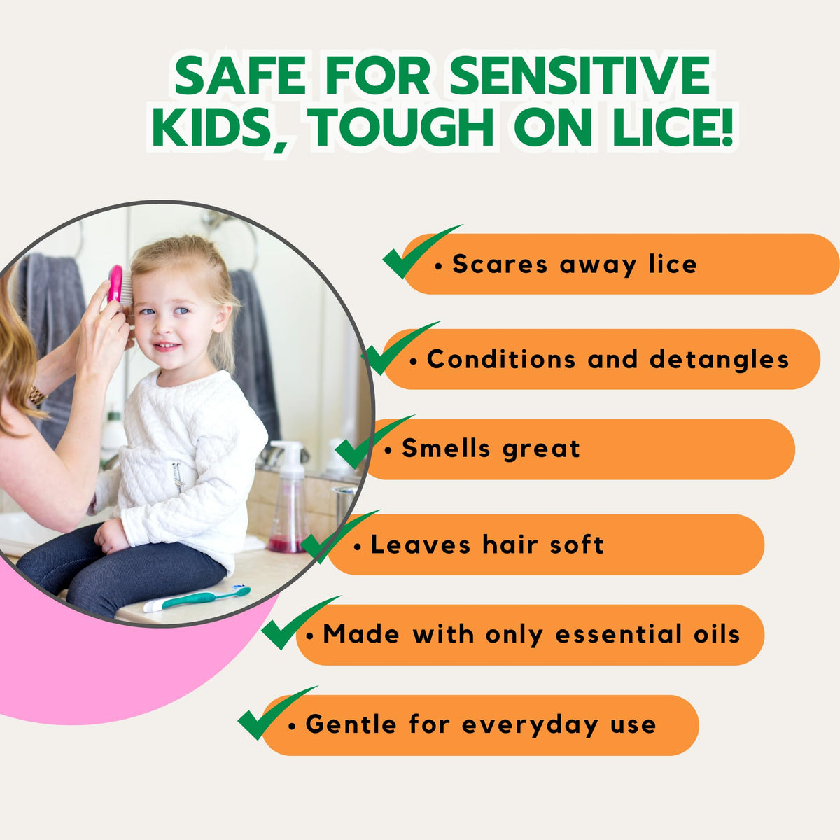 Ella’s Kids spray in hand demonstrating easy application and convenience