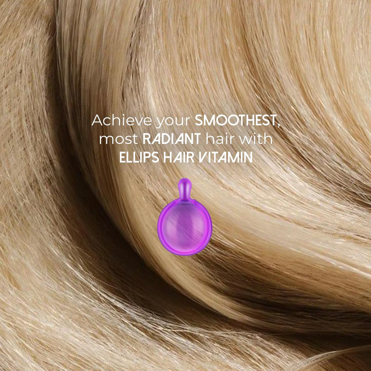 Ellips before and after hair showing smoother ends and increased shine