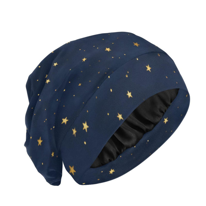 ElliTarr dark blue stars bonnet front view shows design and fit benefits