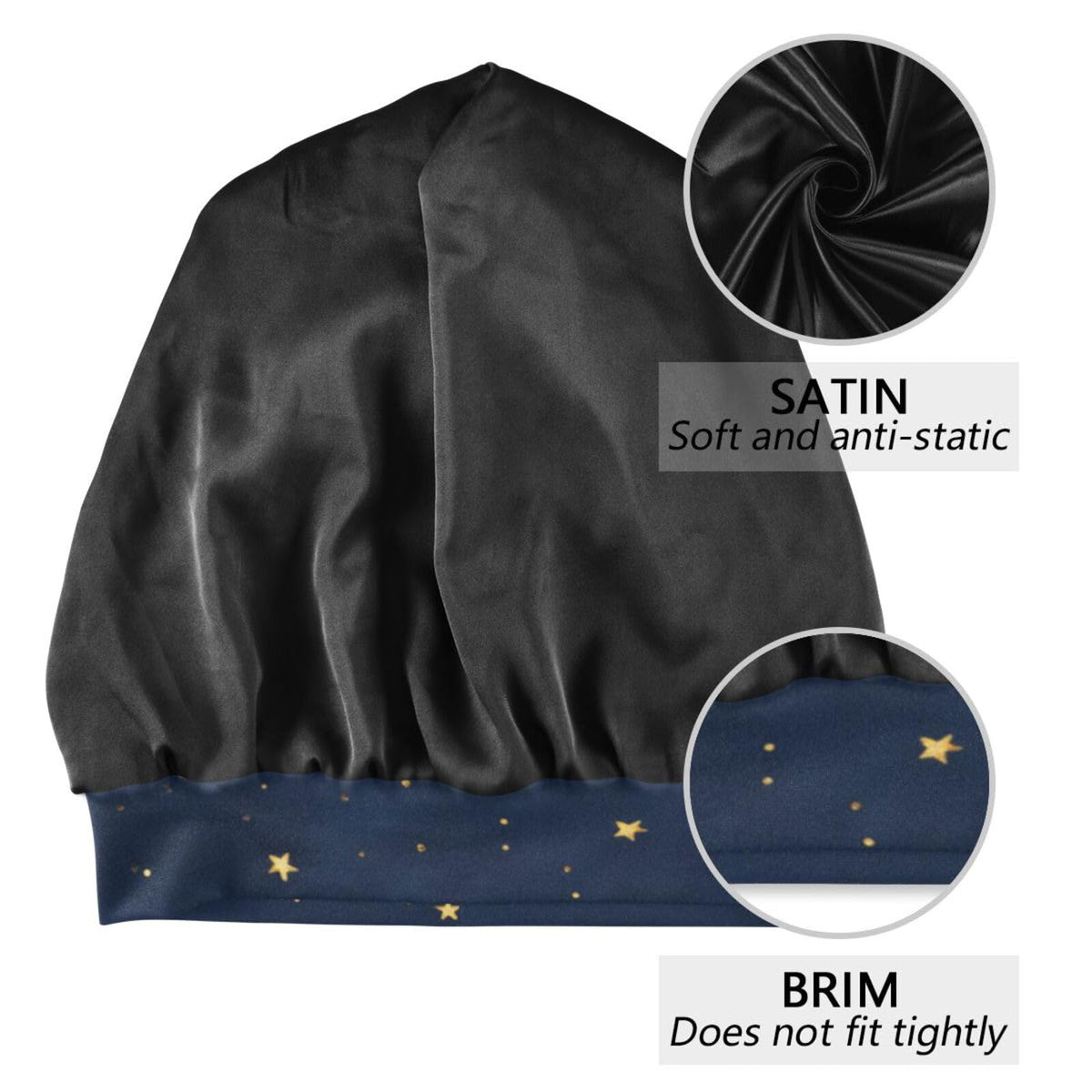ElliTarr satin lining close-up highlights smooth fabric protecting hair
