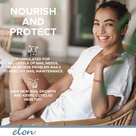 Elon balm applied to thumbnail demonstrating precise targeted conditioning