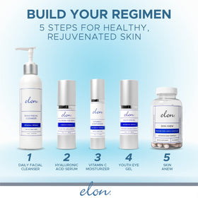 Elon cream applied to neck in lifestyle shot showing targeted care benefit
