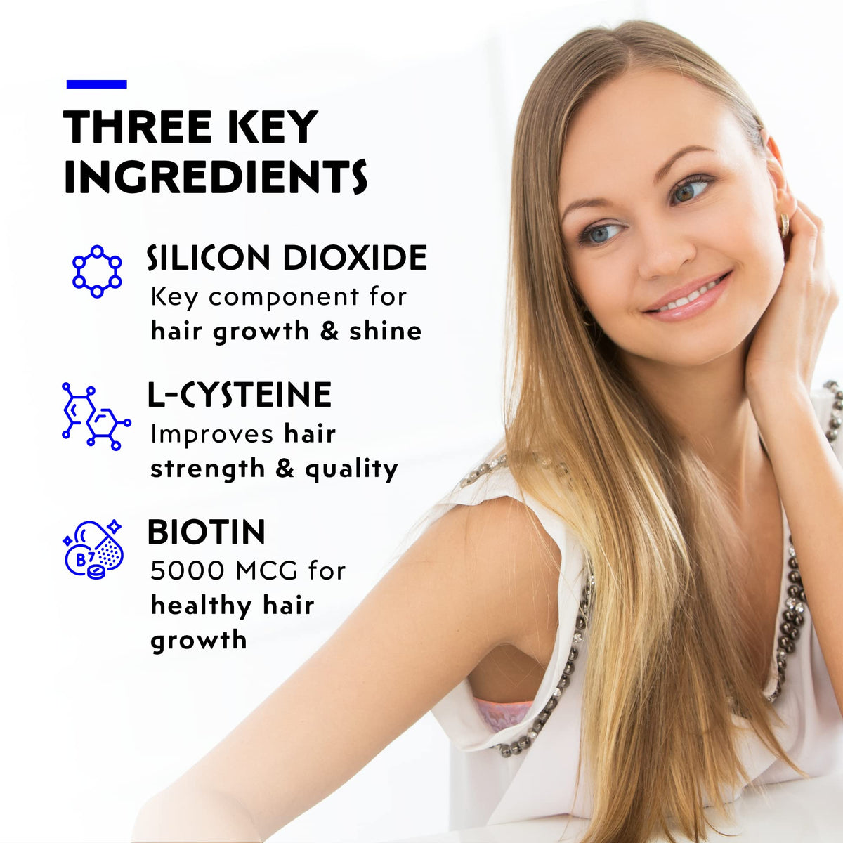 Elon Matrix 5000 ingredient label emphasizing biotin and complementary ingredients