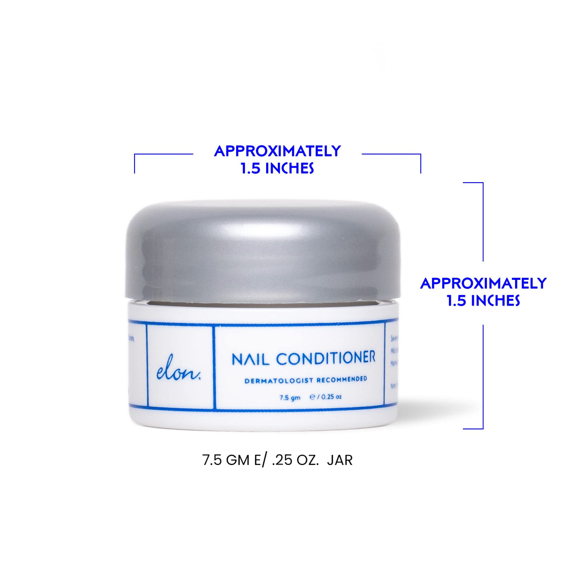 Elon packaging label detail highlighting dermatologist-recommended benefit