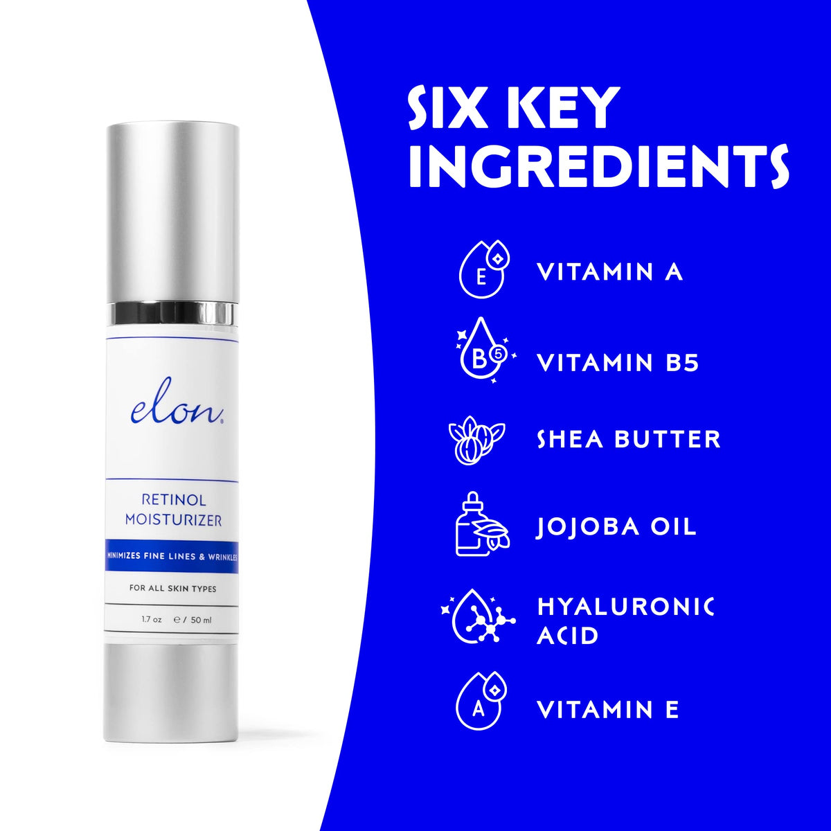 Elon open jar texture close-up showing creamy blend for smooth application