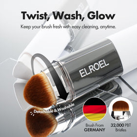ELROEL stick held by hand demonstrating compact travel-friendly size benefit