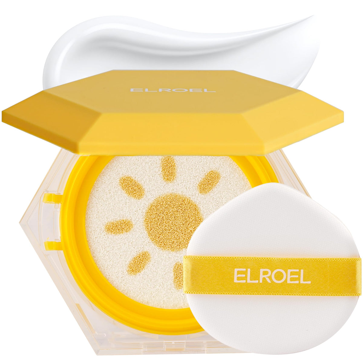 ELROEL cushion front packaging showing SPF 50 and cooling benefit