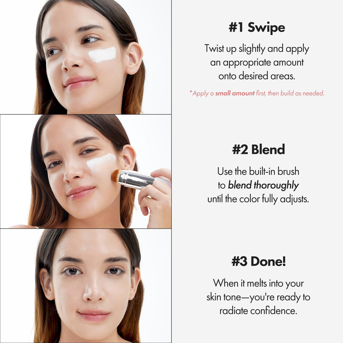 ELROEL dual-ended stick laid flat showing balm and brush for easy application