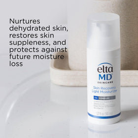 EltaMD 1.7 oz pump in hand showing size and travel-friendly convenience benefit