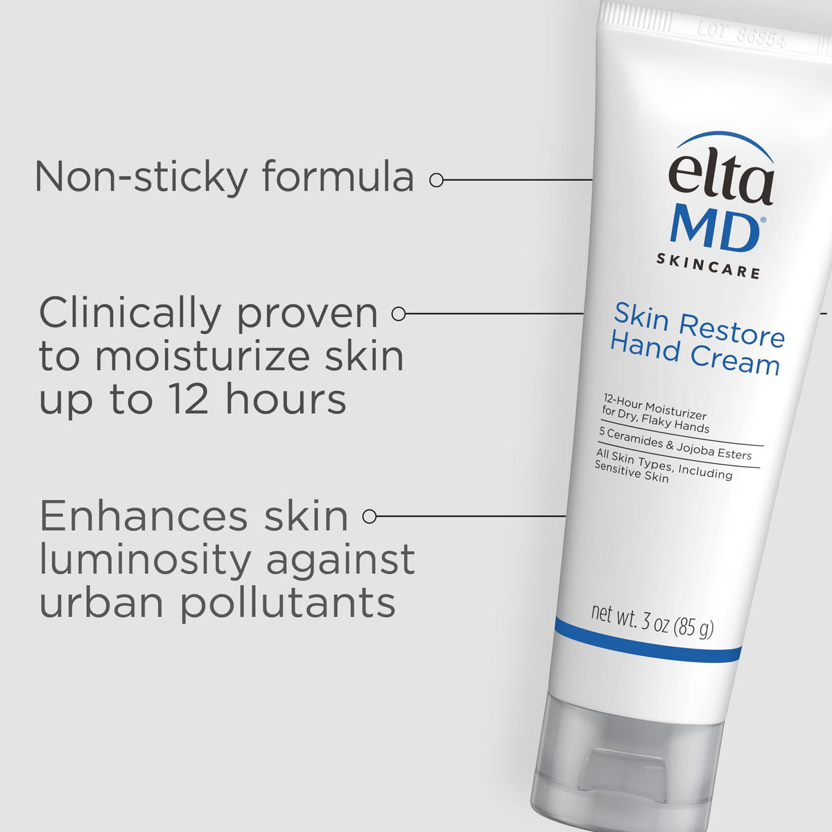 EltaMD in use applying hand cream demonstrating non-greasy comfort
