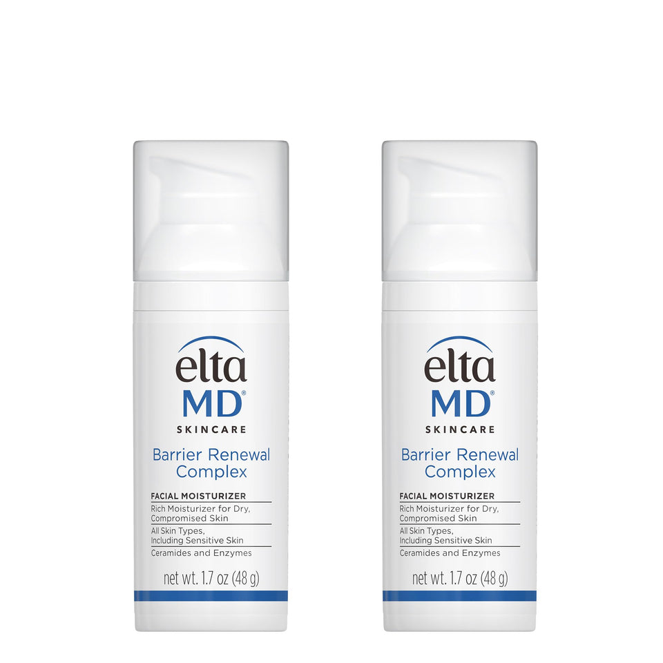EltaMD front packaging showing two moisturizers and clear product benefit