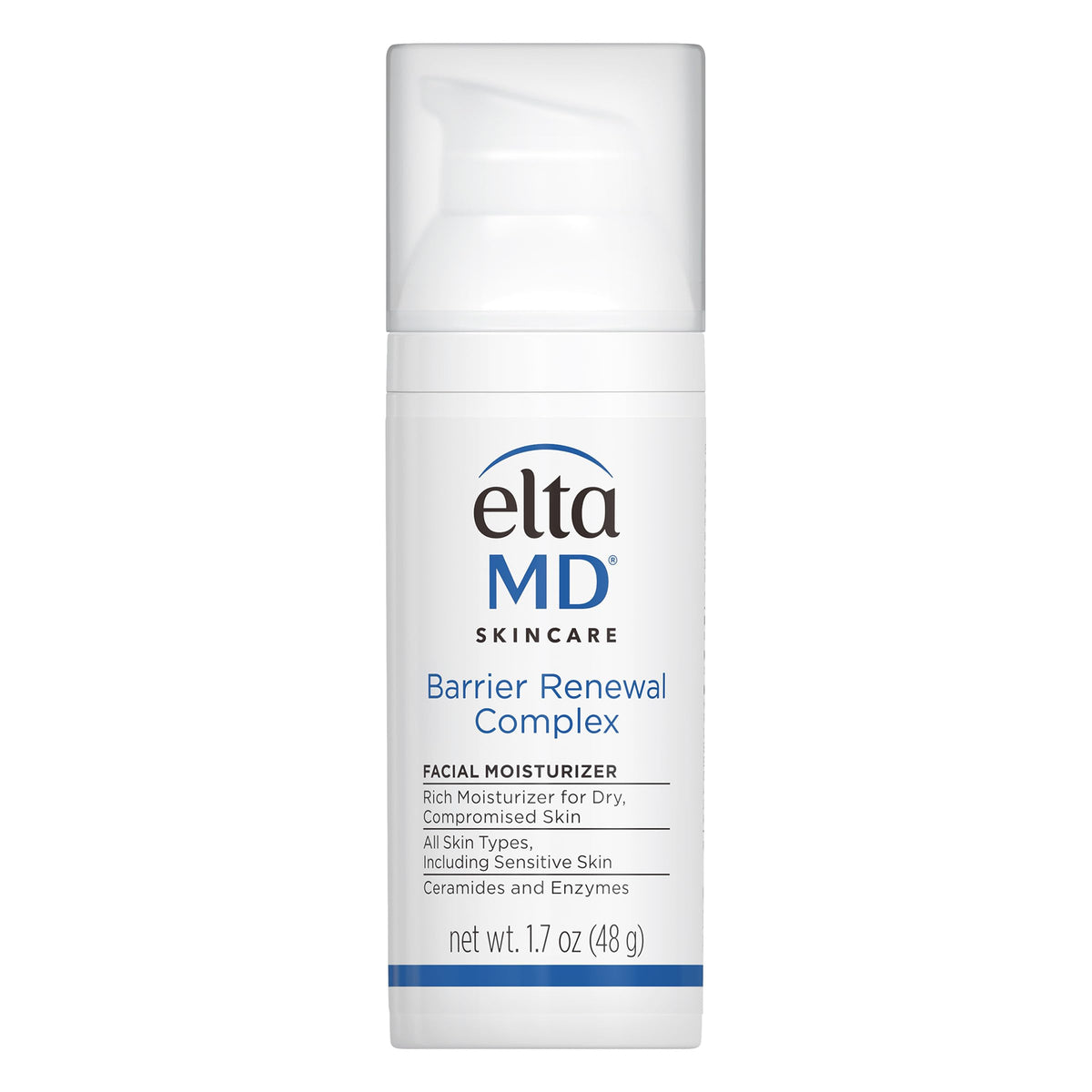 EltaMD front pump bottle showing product for daily hydration and barrier repair