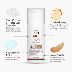 EltaMD before and after face showing tint evens tone benefit