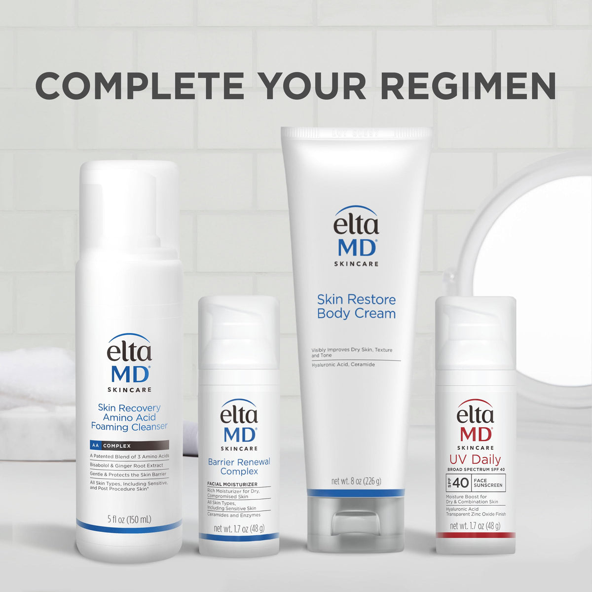EltaMD in bathroom routine setting showing daily use and convenient integration