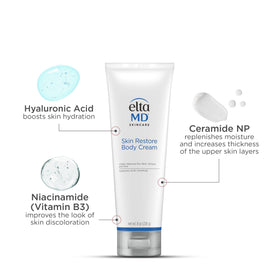 EltaMD 8 oz tube beside common items showing size and travel-friendly benefit