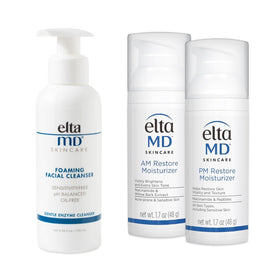EltaMD foaming cleanser front packaging showing gentle clean benefits