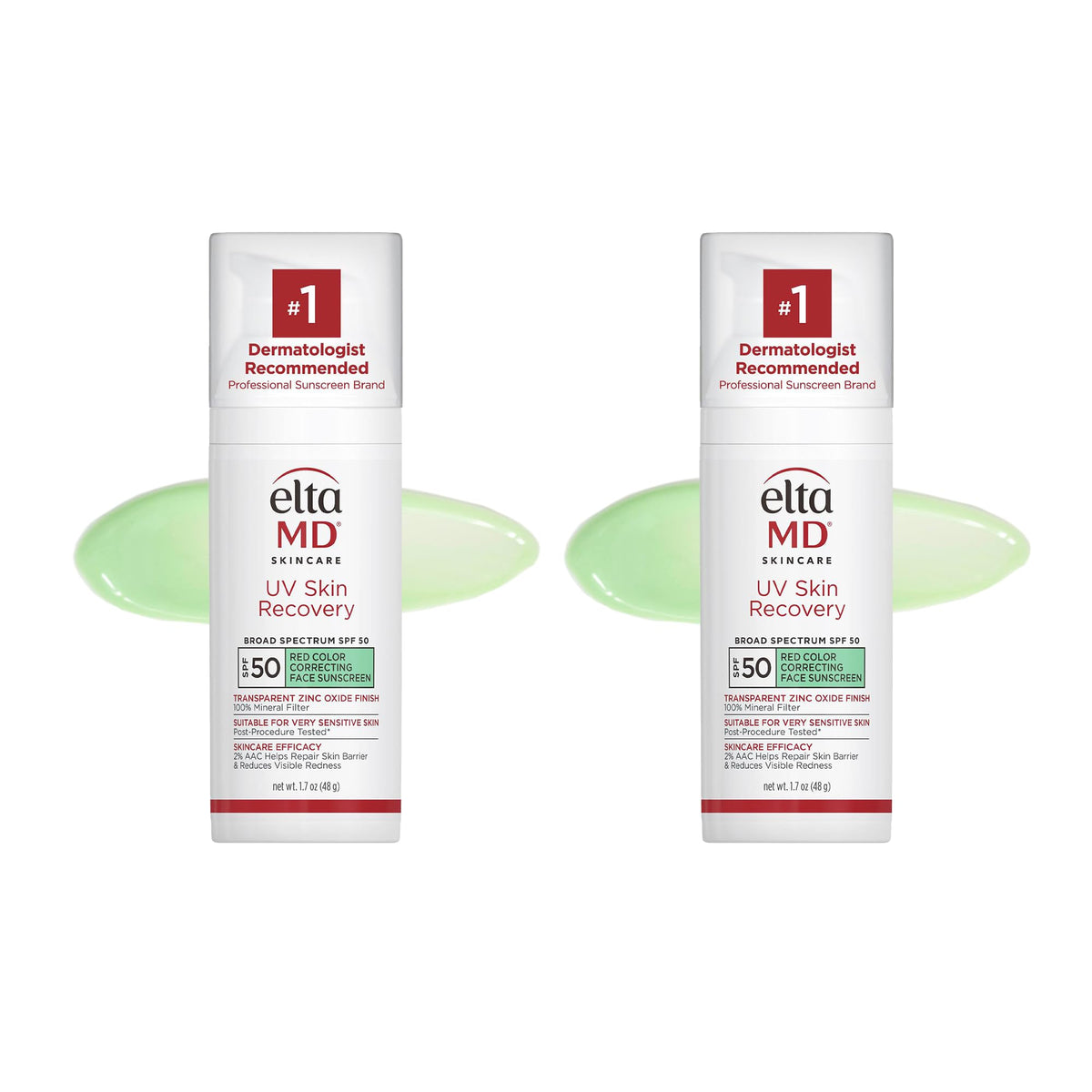 EltaMD front packaging showing tube and SPF 50 protection benefit