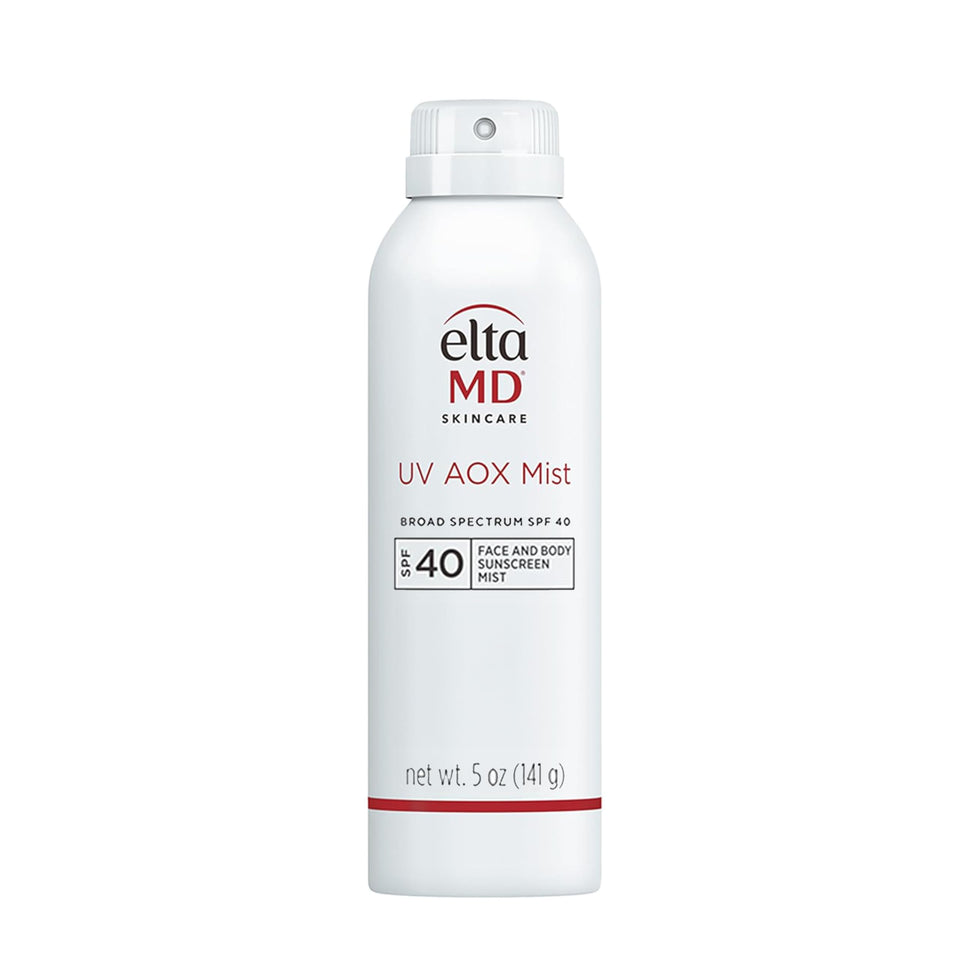 EltaMD front packaging showing SPF 40 mist and zinc oxide benefits