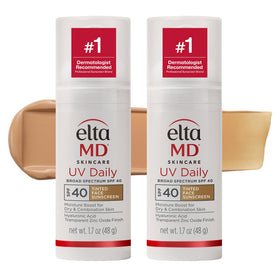 EltaMD front pump bottle showing product branding and SPF benefit