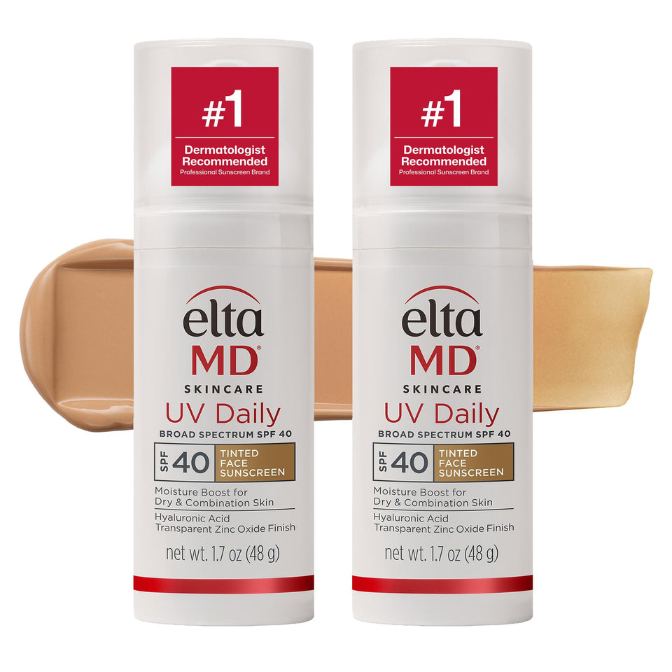 EltaMD front pump bottle showing product branding and SPF benefit