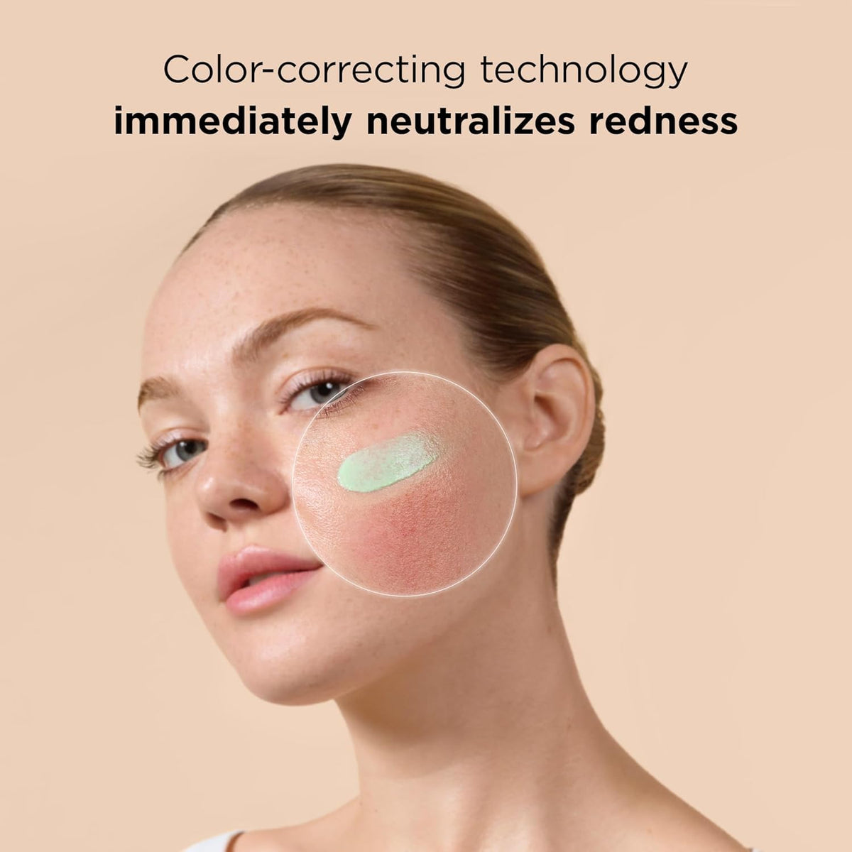 EltaMD green-tinted lotion on hand showing redness neutralizing benefit