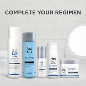 EltaMD in a nighttime routine setting illustrating day-and-night use convenience benefit