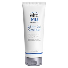 EltaMD oil-in-gel front tube showing packaging and clear product benefits