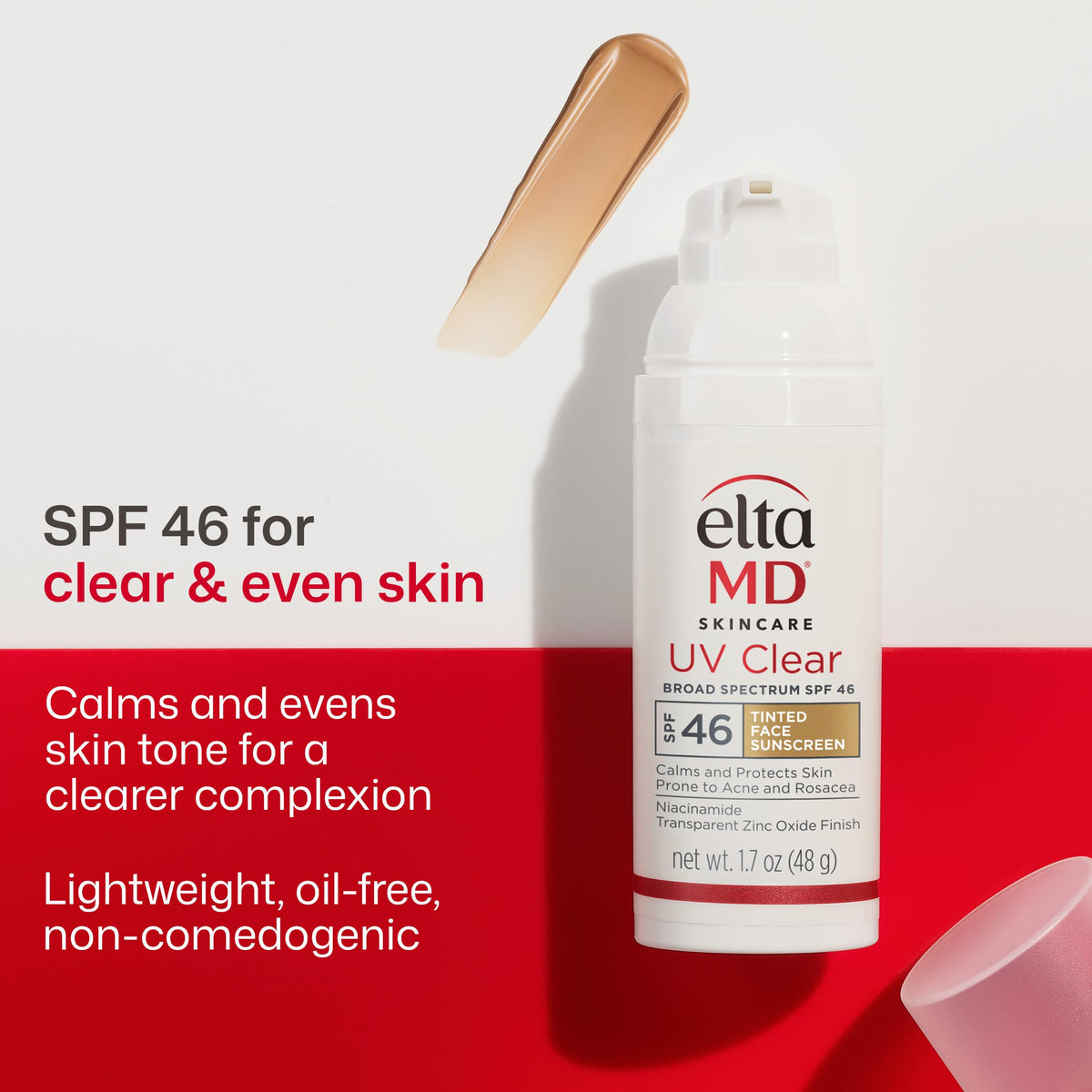 EltaMD pump dispensing lightweight texture for easy application benefit