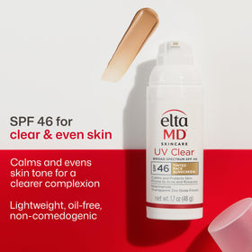 EltaMD pump dispensing sunscreen close-up highlighting hygienic pump and easy application