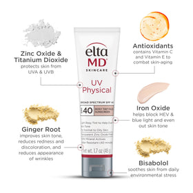 EltaMD rosy tint swatch on skin illustrating natural coverage benefit