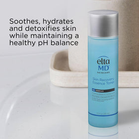 Hand applying EltaMD toner to palm demonstrating fast absorption