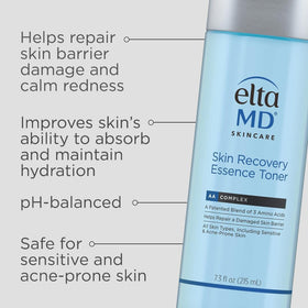 EltaMD clear essence texture on glass showing lightweight hydration