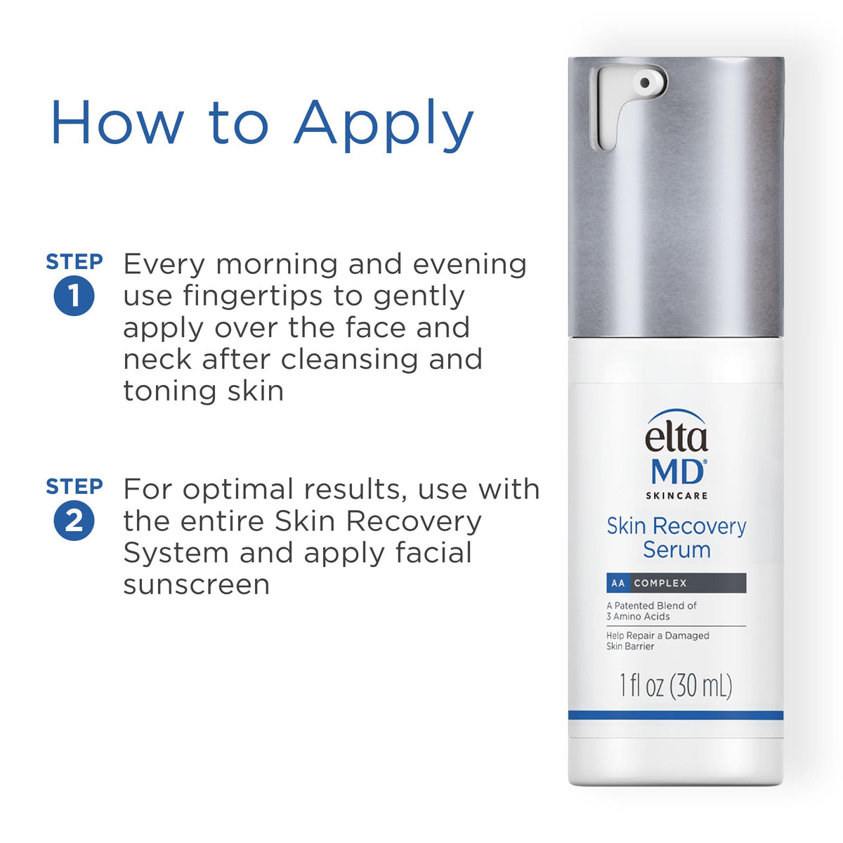 EltaMD serum on cheek after application showing calmer, hydrated skin appearance