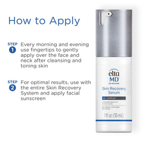 EltaMD serum on cheek after application showing calmer, hydrated skin appearance