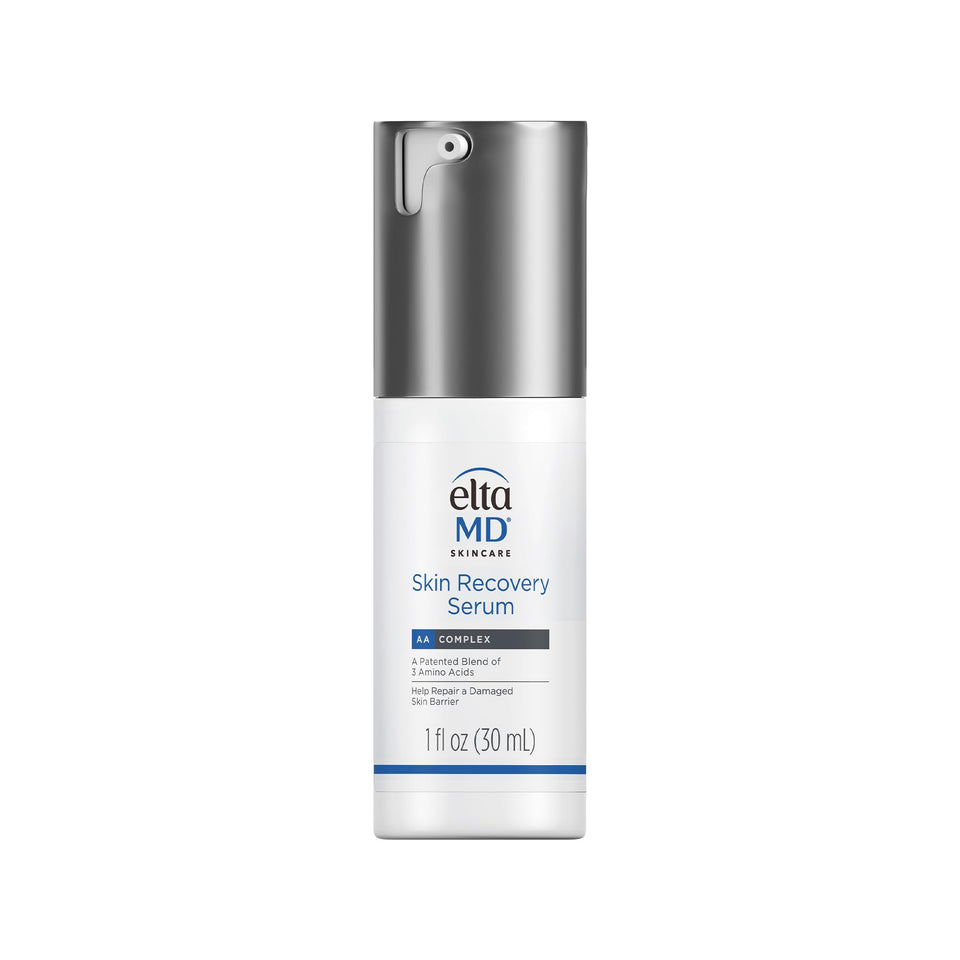 EltaMD front packaging showing the serum pump and branding for quick identification and trust