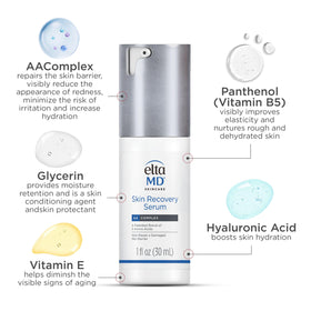 EltaMD bottle in bathroom routine setting suggesting easy morning and evening use