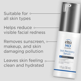 EltaMD texture dispensed on hand showing lightweight gel serum for fast absorption