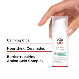 EltaMD sunscreen worn under makeup for smooth layering benefit