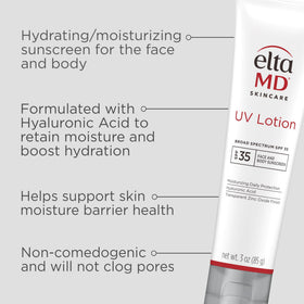 EltaMD texture close-up highlighting hyaluronic acid hydration and smooth finish