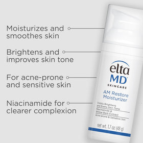 EltaMD cream texture swirl demonstrating lightweight hydration and fast absorption