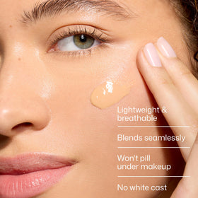 EltaMD texture swatch of sheer tinted formula demonstrating blendable coverage benefit