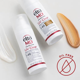 EltaMD travel size in hand emphasizing portable daily sun protection