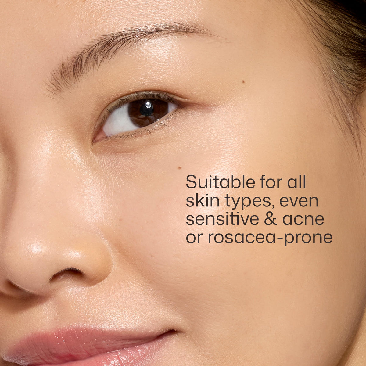 EltaMD applied under makeup illustrating smooth base and wearability benefit