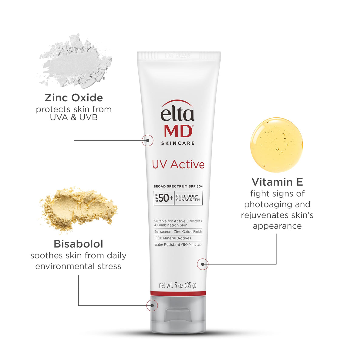 EltaMD sunscreen being applied on arm for water-resistant active protection