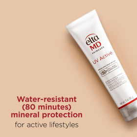 EltaMD close-up of zinc oxide mineral lotion emphasizing broad-spectrum defense