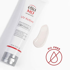 EltaMD open tube with lotion texture demonstrating easy spreadability